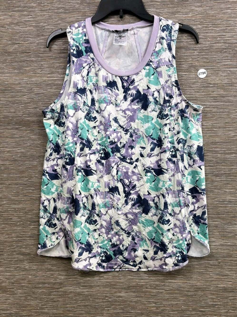 Crane Tank Top Womens Size M Multicolor Floral Scoop Neck Athletic Stretch Gym